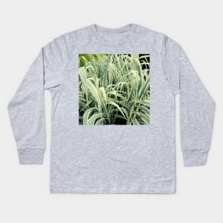 Tall Grass with White Stripes Photo Kids Long Sleeve T-Shirt